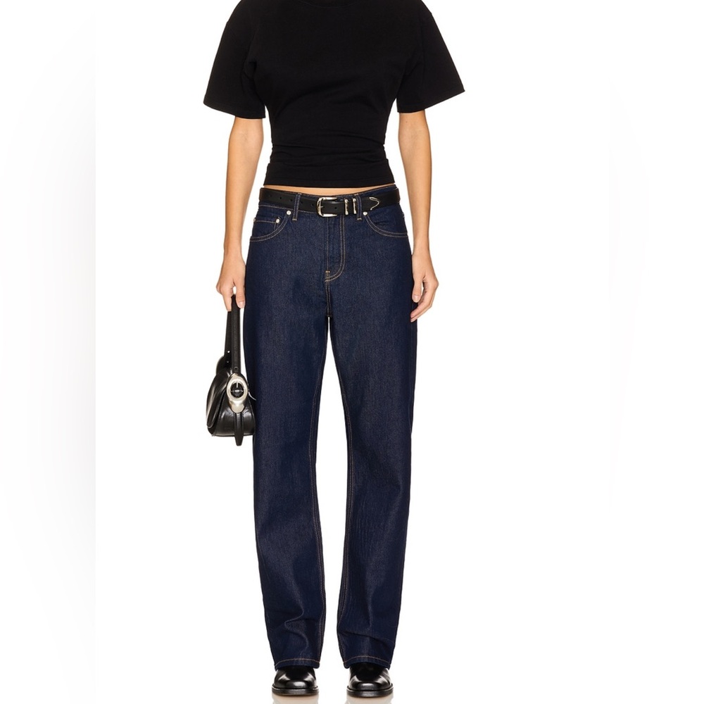 EB Denim Straight Leg Jeans in Dark Indigo